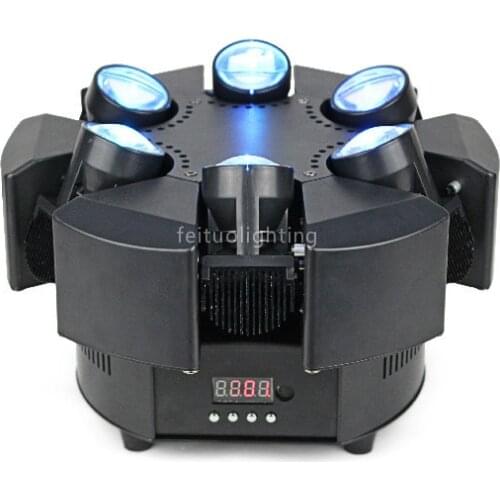 8/lot super beam stage light projector 6x10w rgbw 4 in 1 led beam projector 6 heads