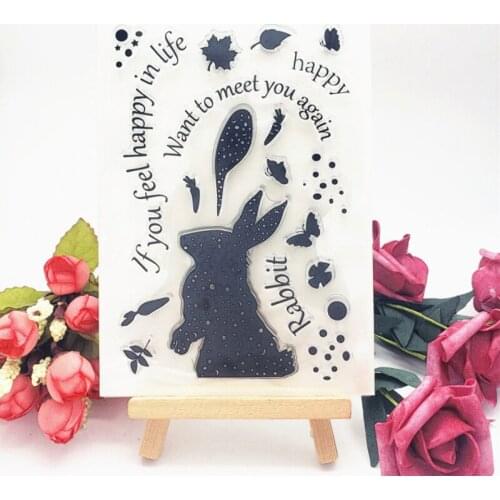 Silhouette Rabbit Silicone Clear Seal Stamp DIY Scrapbooking Embossing Photo Album Decoration Rubber Stamp Art Handmade Puzzle
