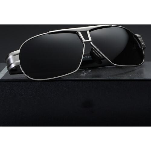 Brand retro Polarized mirror lens Square male Sunglasses Men All Black oversized big sun Glasses for men retro de sol feminino