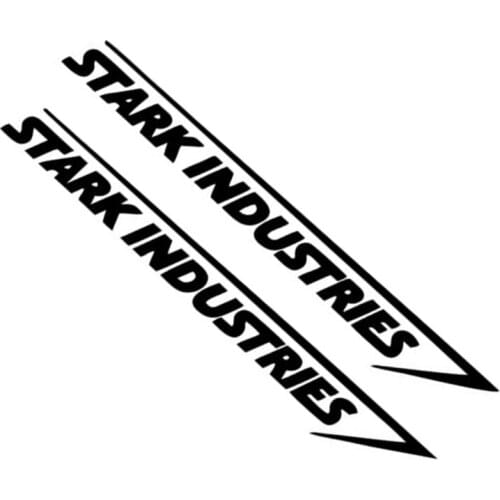 Stark Industries Car Sport Racing Body Stripes Waterproof Anti-UV Car Stickers Vinyl Decals Black White Car Exterior Decoration