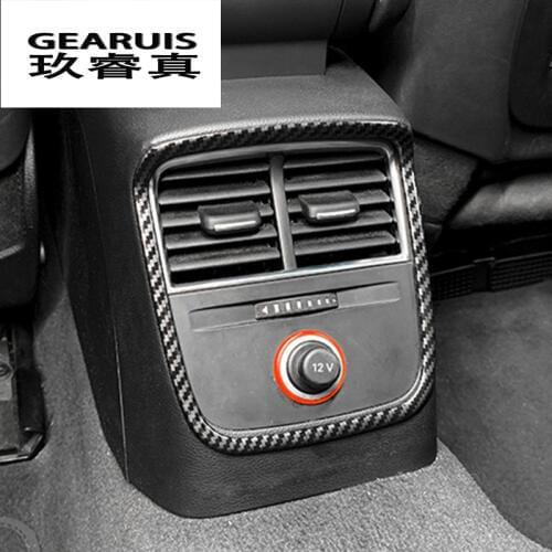 Car Styling Carbon Fiber Rear air conditioning vent outlet Panel Cover Stickers Trim For Audi A3 8V S3 Auto Interior Accessories