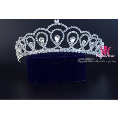 Bridal Tiaras Rhinestone Wedding Crowns Princess Queen Hair Accessories Crystal Classic Tiaras Comb Headband High Quality 01446