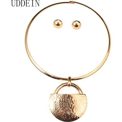 UDDEIN Vintage torques big round metal pendant statement choker necklace for women African beads Jewelry collar maxi necklace