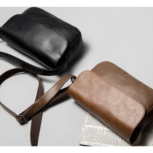 Vintage Mens Handbag Mini Shoulder Bag Men Small Crossbody Mesenger Bag Leather Luxury Purse Fashion Sling Phone Bag Sac A Main