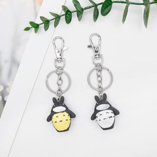 Japan Cartoon Spirited Away Keychain Comic Cat Figure Pendant Keyring Jewelry Cute Key Holder Trinket Accessory New