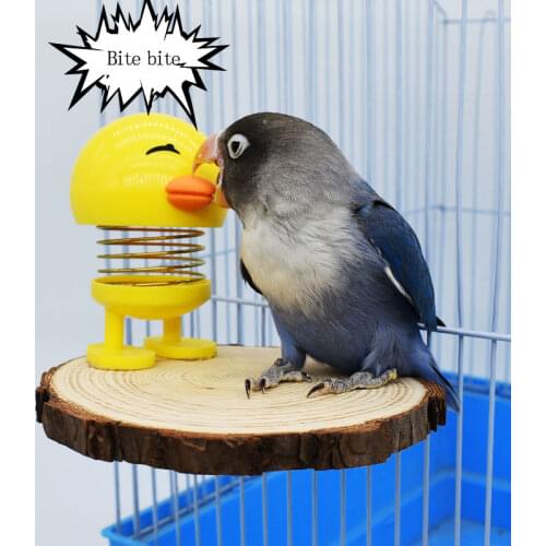 Funny Parrot Toys Stand Moving Bird Cage Platform Relieve Stress Toy For Parrot Supplies Perching Stick Bird Spring Standing Toy