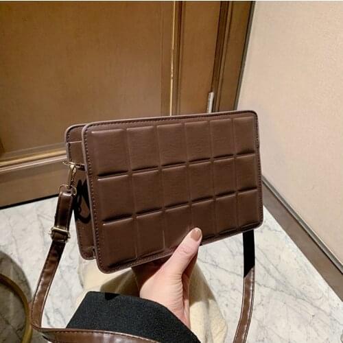 Pu Leather Women Small Square Bag 2021 New Female Solid Color Zipper Crossbody Bag Fashion Single Shoulder Bag For Ladies