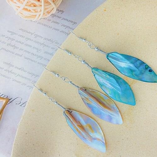 Charm Butterfly Earrings for Women Girls Fashion Wing Shape Natural Stone Pendant Earrings Stainless Steel Korean Jewelry 2021