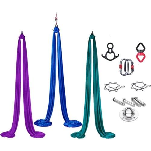 1.5x8M Fitness Aerial Yoga Hammock Set Swing Home Outdoor Yoga Equipment Hammock Acrobatic Dance for Gymnast Body Building