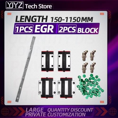 1PCS low linear guide rail + 2PCS slider EGH15 / 20/25 / 30CA / EGW15 / 20/25 / 30CC, high precision, length = 150MM-1150MM