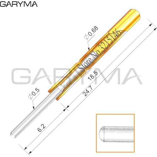 100Pcs P02-J1 Dia 0.50mm Spring Test Probes Pogo Pin Length 24.7mm Stroke Spring Froce:140g Tool