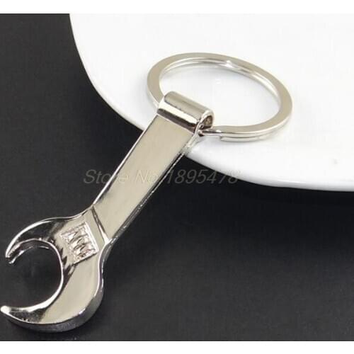 1000PCS Silver Metal Wrench Spanner Beer Bottle Opener Key Chain Keyring Gift