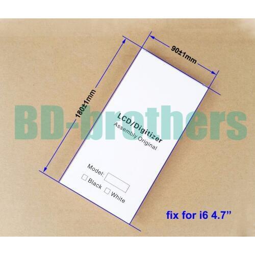 180 x 90 x 16mm Wihte Paper Box + EVA Case for iPhone6 4.7inch LCD Screen Digitizer Full Protective Packing Package 100sets/lot