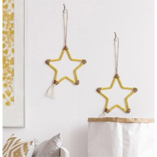 2pcs Hanging Ornament Home Decoration Accessories Bedroom Living Room Wall Hang Decor Pendant Cotton Rope Hand-woven Art Craft