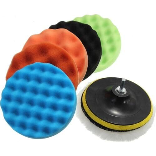 7 inch 8Pcs/Set Car Polishing Pad Sponge Buffing Waxing Boat Car Polish Buffer Drill Wheel polisher tool Removes Scratches tools