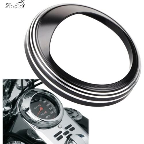 Motorcycle 5" Speedometer Trim Bezel Trim Ring Aluminum For Harley Sportster 883 1200 Dyna Street Bob Low Rider Softail Black