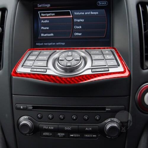 Genuine Carbon Fiber Car Dashboard Multimedia Navigation GPS Frame Cover Trim Car Styling For Nissan Z34 370Z 2009-2021