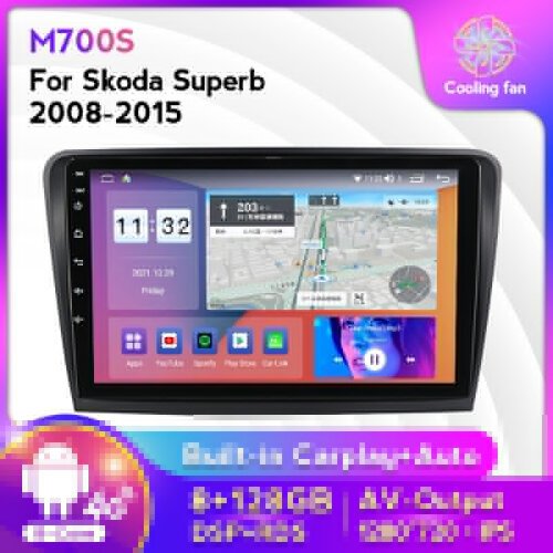 Car Multimedia IPS Screen Android 11 Autoradio 4G Lte Gps for Skoda Superb 2 B6 2008-2015 Navigation Stereo DSP Wireless Carplay