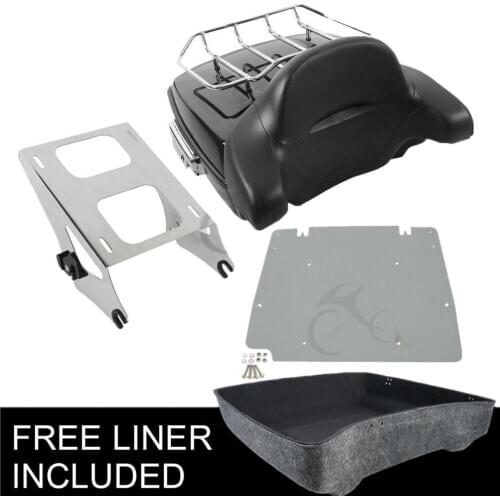 Motorcycle Chopped Pack Trunk Backrest Luggage Rack For Harley Tour Pak Touring Road King Road Glide Street Glide 2014-2020