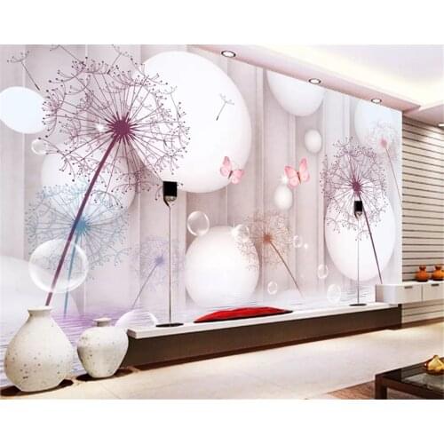 Beibehang Custom wall papers home decor fashion interior decoration painting 3d wallpaper dandelion bubble 3D TV background