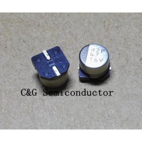 Free shiping 100pcs 16V 47UF SMD 6x5mm chip Aluminum Electrolytic Capacitor