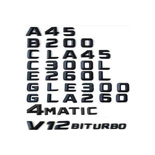 Black For Mercedes Benz AMG A45 4matic logo car sticker word mark tail cover standard G55 series modified H Black Trailer