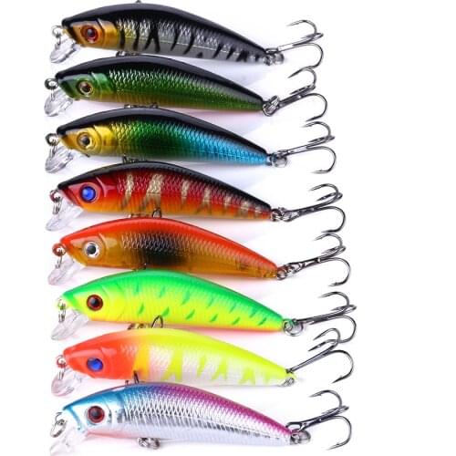 HENGJIA 1PCS Fishing Lure Minnow Crankbait Hard Bait Wobble Slow sinking Fishing Tackle