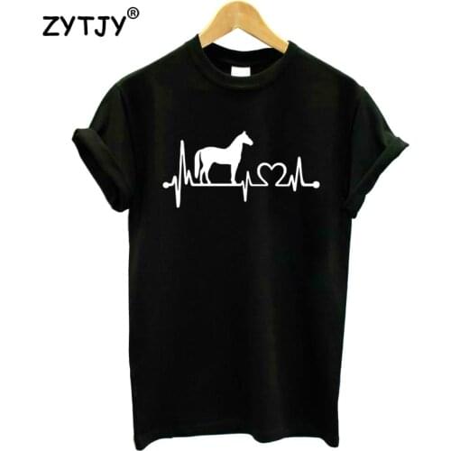 Horse heartbeat line Print Women Tshirt Cotton Casual Funny t Shirt For Lady Girl Top Tee Hipster Tumblr Drop Ship HH-102