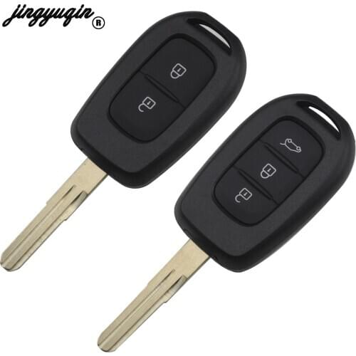 Jingyuqin 2 3 Buttons Remote Car Key Shell Fob Case Cover For Renault Duster Sandero Logan Clio Captur Laguna Scenic 2015 2016