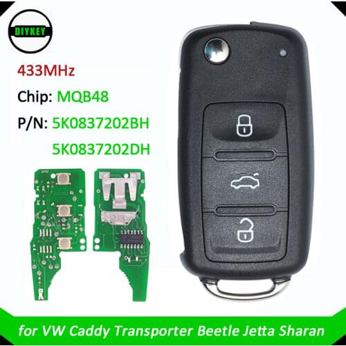 DIYKEY Original MQB 5K0837202BH 5K0837202DH Remote Car Key For VW Caddy Transporter Beetle Jetta Sharan Scirocco Polo Tiguan