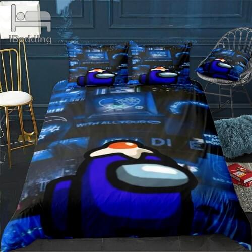 Among Us 2/3 Pcs Game Duvet Cover Set Cartoon Luxury Bedding Sets For Kids Single Double Queen Quilt Covers With Pillowcase