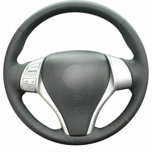 For Nissan Teana Altima 2013-2016 X-Trail QASHQAI Rogue Sentra Tiida Top Leather Steering Wheel Hand-stitch on Wrap Cover