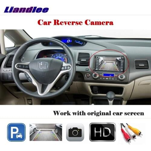 Liandlee Auto Reverse Parking Camera For Honda Civic 2011-2016 Rear View Backup CAM Work With Car Factory Screen