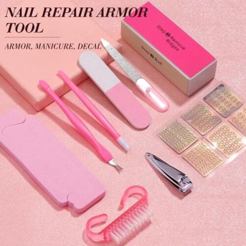 LULAA Basic Nail Tools Nail Clippers Manicure Polishing Rubbing Strip Novice Clippers Nail Art Sticker Nail Art Tool Set