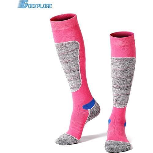 Goexplore Ski Socks Women Thick Cotton Sports Snowboard Cycling Hiking Socks Moisture Absorption High Elastic Snow Socks Men