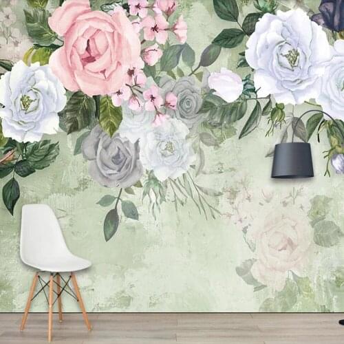 Milofi custom 3D wallpaper mural retro hand-painted rose living room bedroom wall decoration wallpaper mural