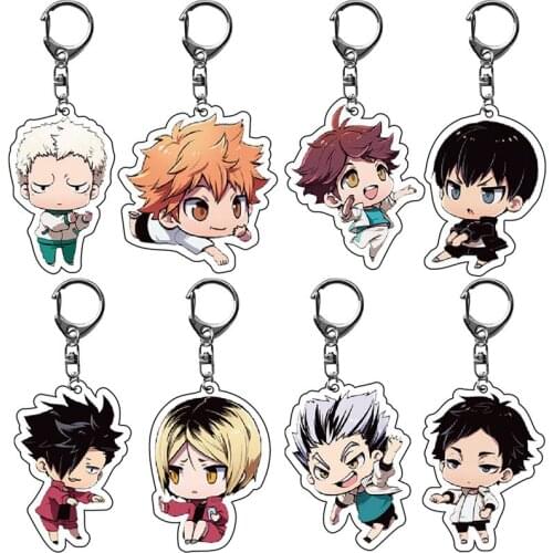 Cute Cosplay Volleyball Teenager Cartoon Keychain Acrylic Keychain Key Ring Figure Trendy Unisex