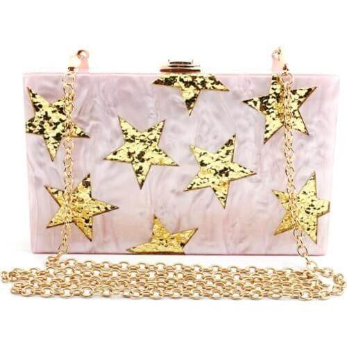 Fashion Acrylic Women Evening Clutches Bags Luxury Sequin Striped Chain Handbag Party Wedding Purse Female Clutch Shoulder Bag