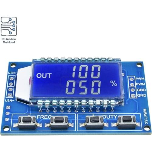 3.3V-30V PWM Pulse Board Module 1Hz-150Khz Signal Generator Pulse Frequency Duty Cycle Adjustable Module LCD Display