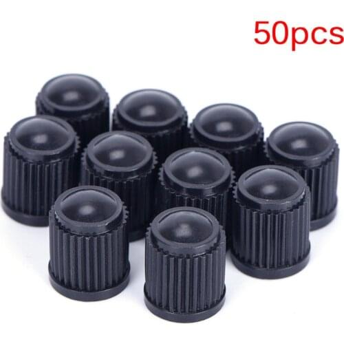 Motorcycle Auto Wheel Tyre Valve Stem Caps Dust Cover Lid Black Plastic Truck Car Tire Air Wheel Valve Stem Cap 50Pcs/lot