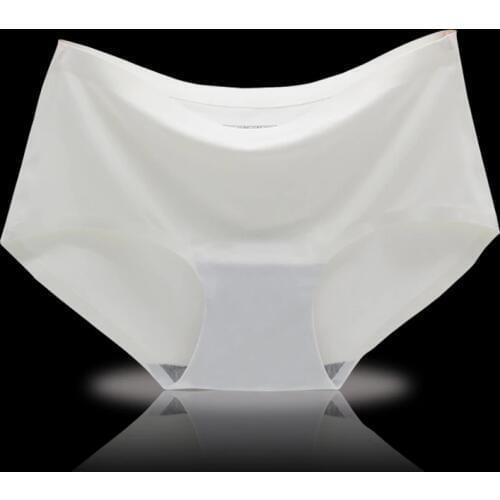Mozhini S M L XL XXL big size briefs Women Sexy Panties Ultra Thin ice silk briefs Underwear Seamless Briefs summer soft briefs