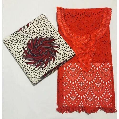 Latest style swiss cotton dry lace fabrics ghana wax print fabric wax ankara fabric real wax print garment material 4yards