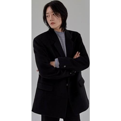 2021 spring and autumn new mens casual loose jacket classic comfortable split profile casual suit large size jacket