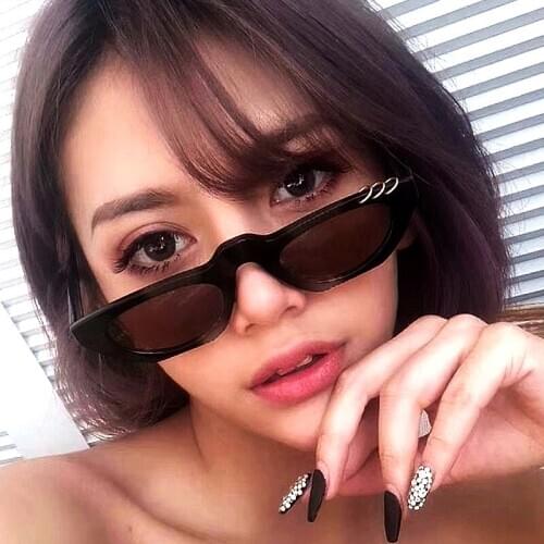 New Luxury Ladies Sunglasses Cat Eye Metal Ring Fashion Sun Glasses Designer Women Eyewear