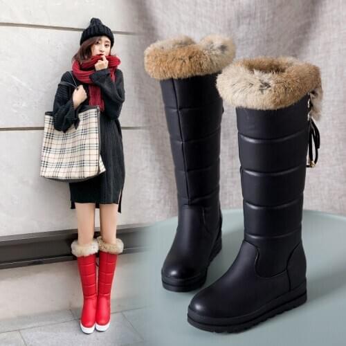 New 2019 keep warm snow boots women fashion platform fur thigh high over the knee boots plush ladies warm winter boots