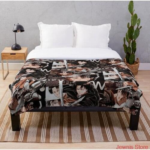 LEVI ACKERMAN Throw Blanket blanket cover, warm decoration, bed and sofa, applicable to men and women