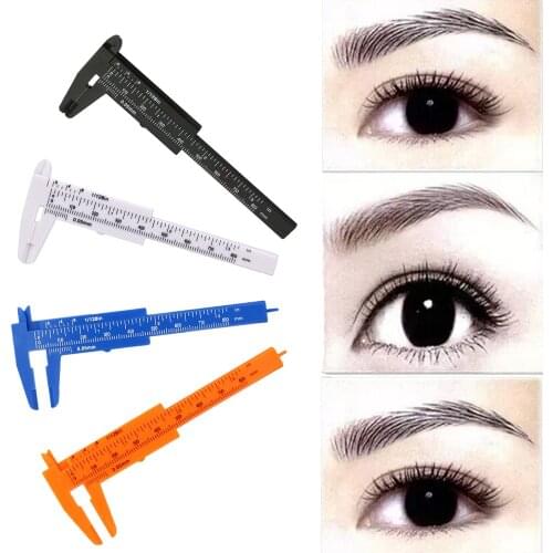 Portable 80mm Plastic Eyebrow Measuring Vernier Caliper Tattoo Microblading Caliper Ruler Permanent Makeup Measurement Tools