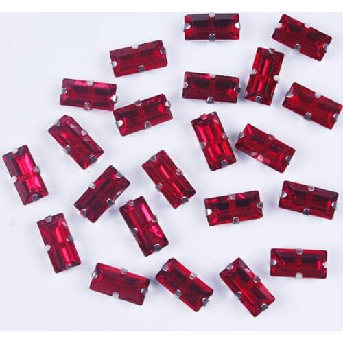 Rectangle Crystals Strass Rhinestones Applique For Clothing Shoes Strass Silver Claw Diamond Sewn Decor Stones And Crystals F