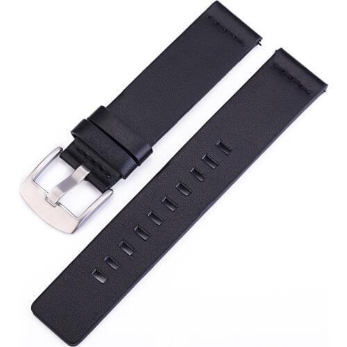 Quick Release Watch Band 22mm Genuine Leather Strap for Samsung Gear S3 Classic Steel Buckle Replacement Smart Wrist Bracelet