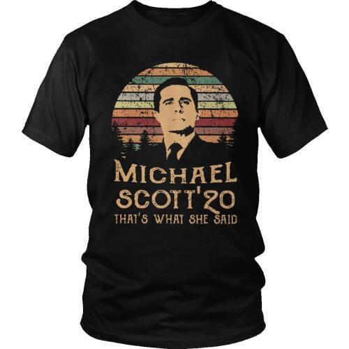 Retro Michael Scott T Shirt Men Short Sleeved The Office TV Tshirt Pure Cotton Big Size Tee Tops Funny Quote T-shirt Merch Gift